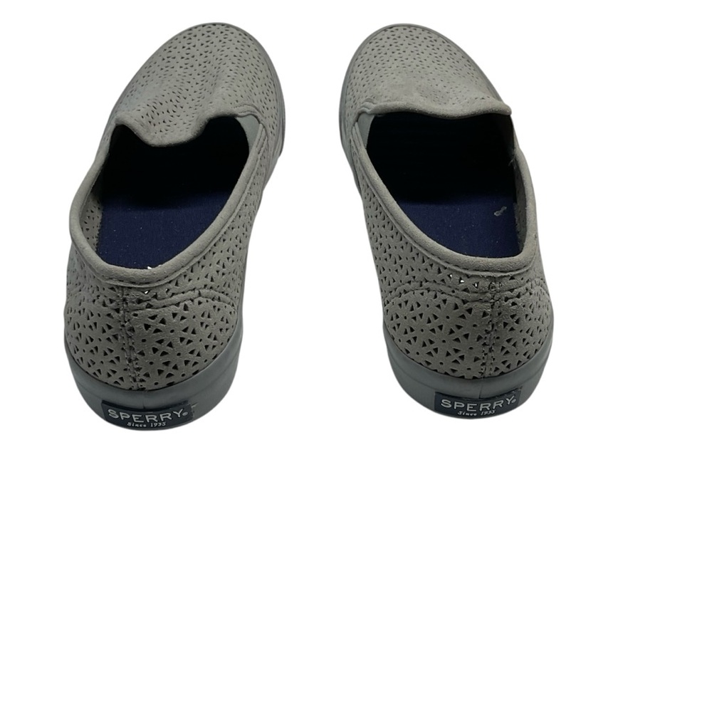Sperry Women's Top Sider Seaside Perforated Cut-Out Gray Slip On Sneaker Sz. 8 - Picture 8 of 11